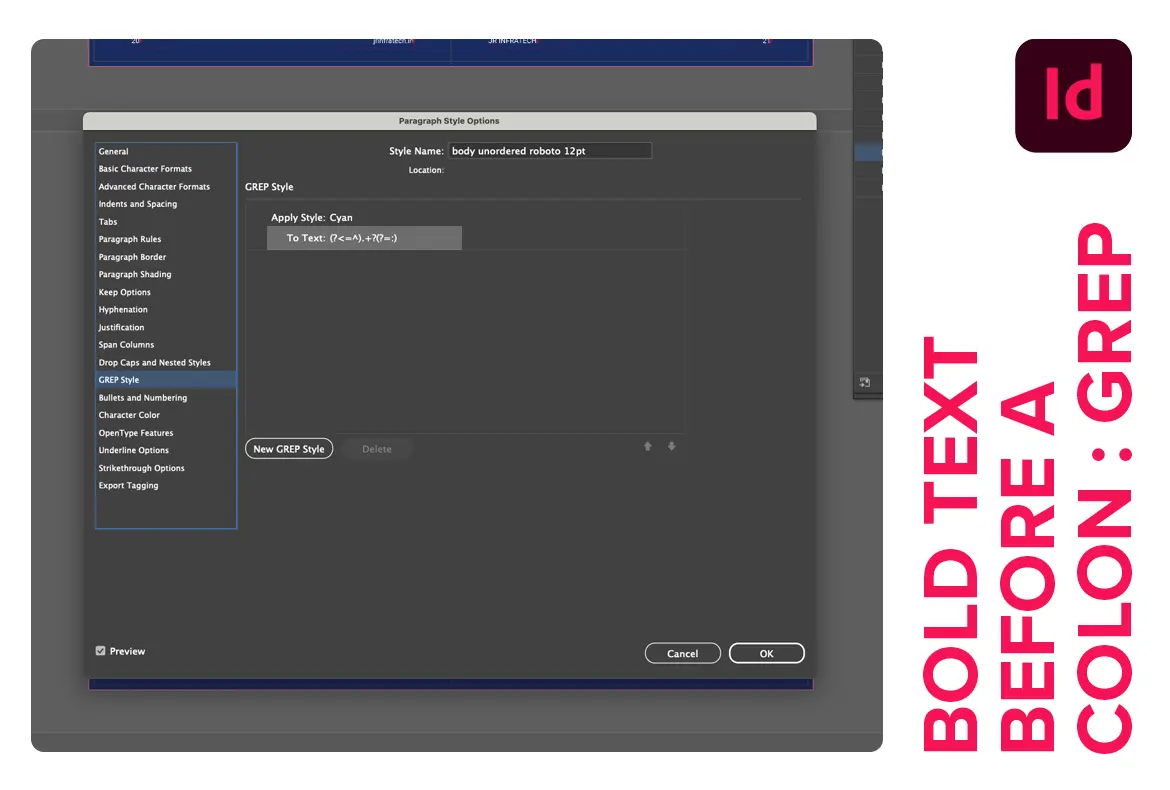 Bold Text Before a Colon Using GREP